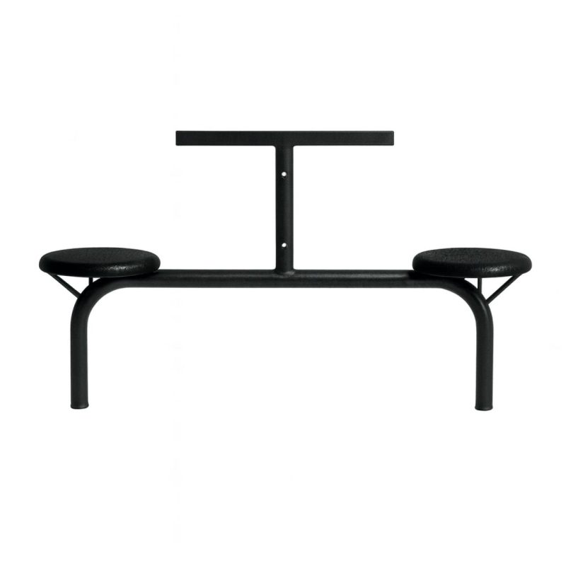 Mesa para Refeitório FIXA 10 Lugares MDP Branco de 25 mm - Assento Preto - 50046