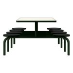 Mesa para Refeitório FIXA 8 Lugares MDP Branco de 25 mm - Assento PRETO - 50104 Mesa para Refeitório FIXA 8 Lugares MDP Branco de 25 mm - Assento PRETO - 50104