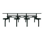 Mesa para Refeitório FIXA 8 Lugares MDP Branco de 25 mm - Assento PRETO - 50104 Mesa para Refeitório FIXA 8 Lugares MDP Branco de 25 mm - Assento PRETO - 50104