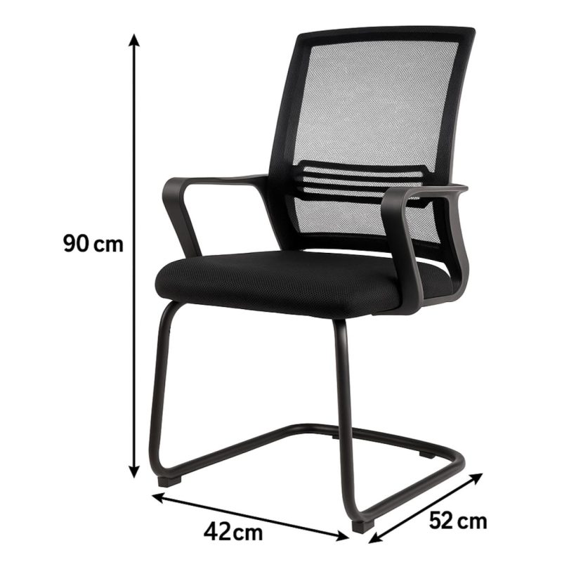 Cadeira de Escritório Interlocutor Tela JOY - Cor Preto - 34008