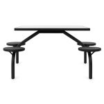 Mesa para Refeitório FIXA 4 Lugares MDP Branco de 25 mm - Assento PRETO - 50301 Mesa para Refeitório FIXA 4 Lugares MDP Branco de 25 mm - Assento PRETO - 50301