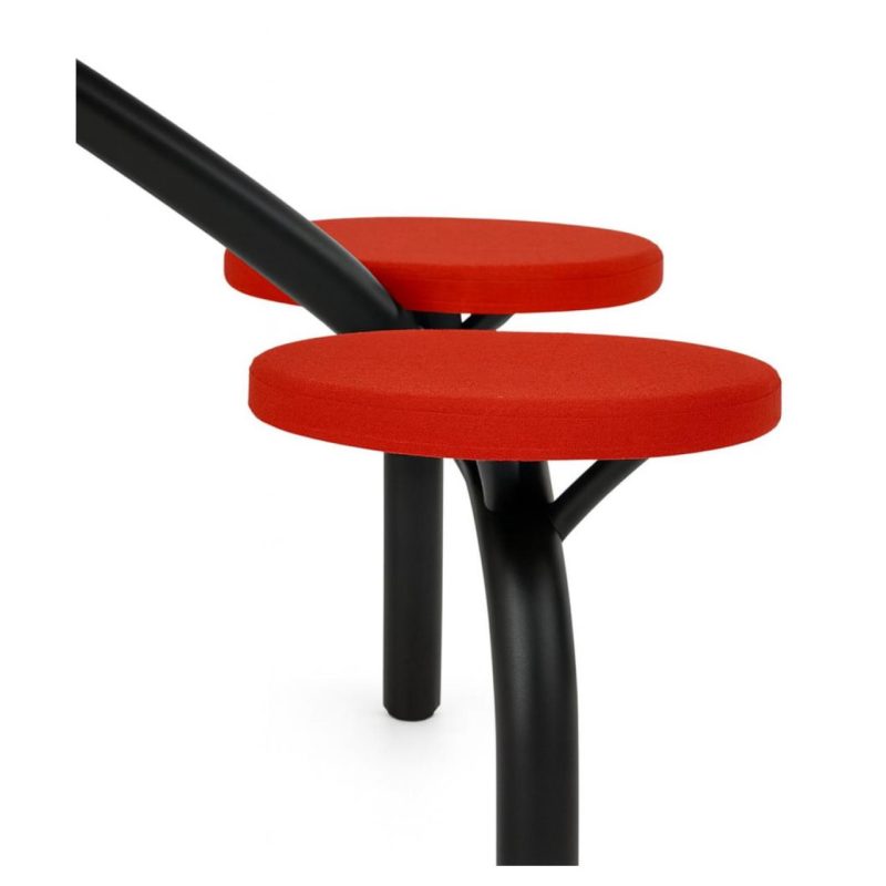 Mesa para Refeitório FIXA 4 Lugares MDP Branco de 25 mm - Assento VERMELHO - 50302 Mesa para Refeitório FIXA 4 Lugares MDP Branco de 25 mm - Assento VERMELHO - 50302