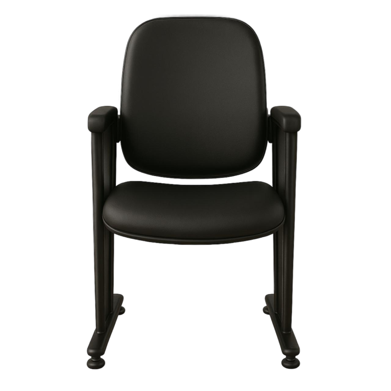 Auditório Poltrona Auditório Rebatível  02 Lugares – Linha Premium - Corino Preto - 38102