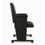 Auditório Poltrona Auditório Rebatível  04 Lugares – Linha Premium - Corino Preto - 38104