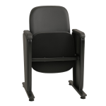 Auditório Poltrona Auditório Rebatível  04 Lugares – Linha Premium - Corino Preto - 38104