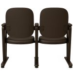 Auditório Poltrona Auditório Rebatível  02 Lugares – Linha Premium - Corino Preto - 38102
