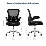 Cadeira de Escritório Cadeira de Escritório Diretor Ergonômica Giratória Preta