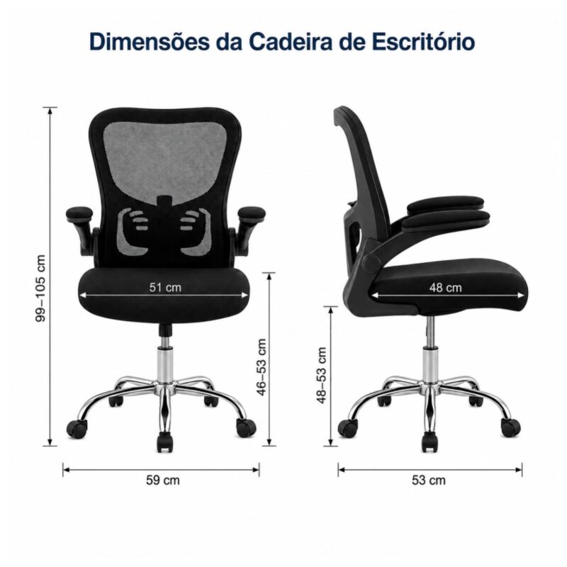 Cadeira de Escritório Cadeira de Escritório Diretor Ergonômica Giratória Preta
