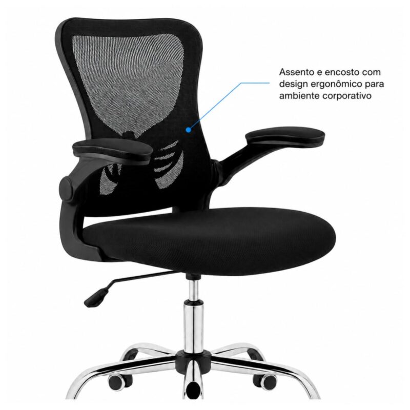 Cadeira de Escritório Cadeira de Escritório Diretor Ergonômica Giratória Preta