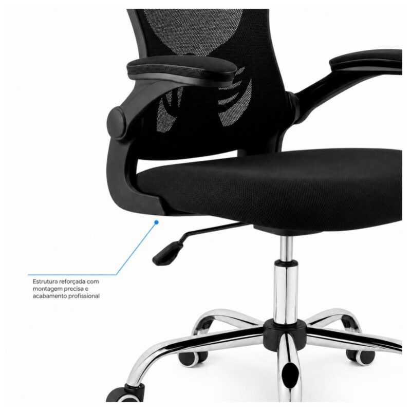 Cadeira de Escritório Cadeira de Escritório Diretor Ergonômica Giratória Preta