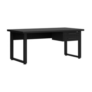 Móveis para Escritório Mesa Escritório PÉ QUADRO - 1,50x0,60m - C/ Gavetas - PRETO / PRETO - 26202
