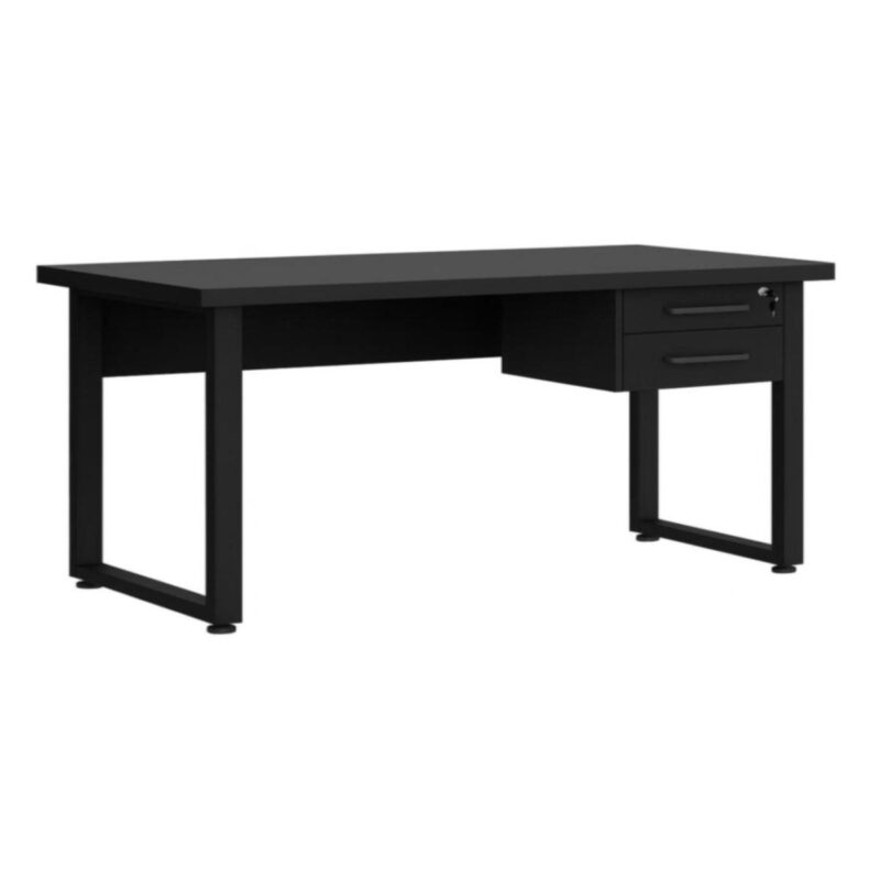 Móveis para Escritório Mesa Escritório PÉ QUADRO - 1,70x0,70m - C/ Gavetas - PRETO / PRETO - 26203 Móveis para Escritório Mesa Escritório PÉ QUADRO - 1,70x0,70m - C/ Gavetas - PRETO / PRETO - 26203