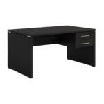 Móveis para Escritório Mesa Escritório 1,50x0,60m - C/ Gavetas - PRETO/PRETO - 26021