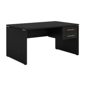 Móveis para Escritório Mesa Escritório 1,50x0,60m - C/ Gavetas - PRETO/PRETO - 26021