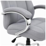 Detalhe comercial do assento Pillow Top cinza da Cadeira Presidente BOSS com espuma injetada.