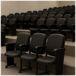 Auditório Poltrona Auditório Rebatível  02 Lugares – Linha Premium - Corino Preto - 38102