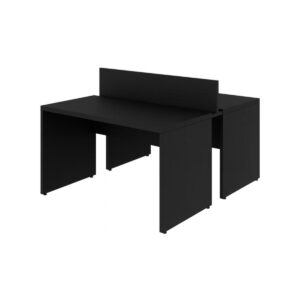Mesa Dupla para Escritório 1,20x1,35mm - S/ Gavetas - PRETO/PRETO - 26070