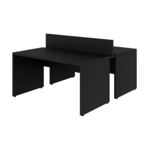 Mesa Dupla para Escritório 1,50x1,35mm - S/ Gavetas - PRETO/PRETO - 26072