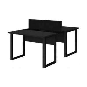 Mesa Dupla de Escritório PÉ QUADRO - 1,50x1,35m - S/ Gavetas - PRETO / PRETO - 26803