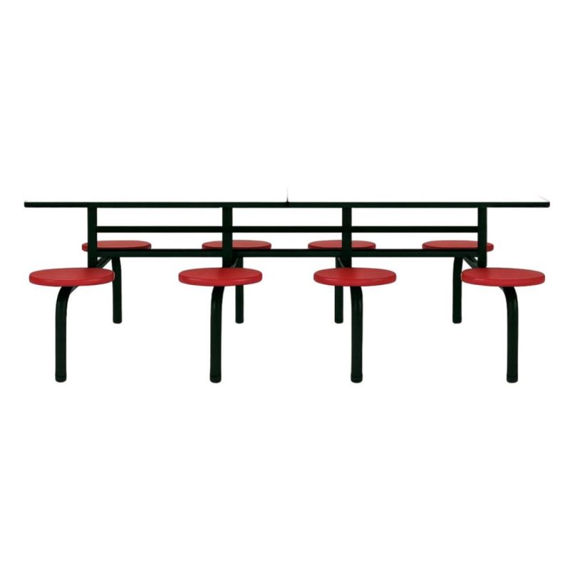 Mesas para Refeitório Mesa para Refeitório FIXA 8 Lugares MDP Branco de 25 mm - Assento VERMELHO - 50103