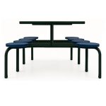 Mesas para Refeitório Mesa para Refeitório FIXA 8 Lugares MDP Branco de 25 mm - Assento AZUL - 50101