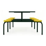 Mesas para Refeitório Mesa para Refeitório FIXA 8 Lugares MDP Branco de 25 mm - Assento AMARELO - 50102