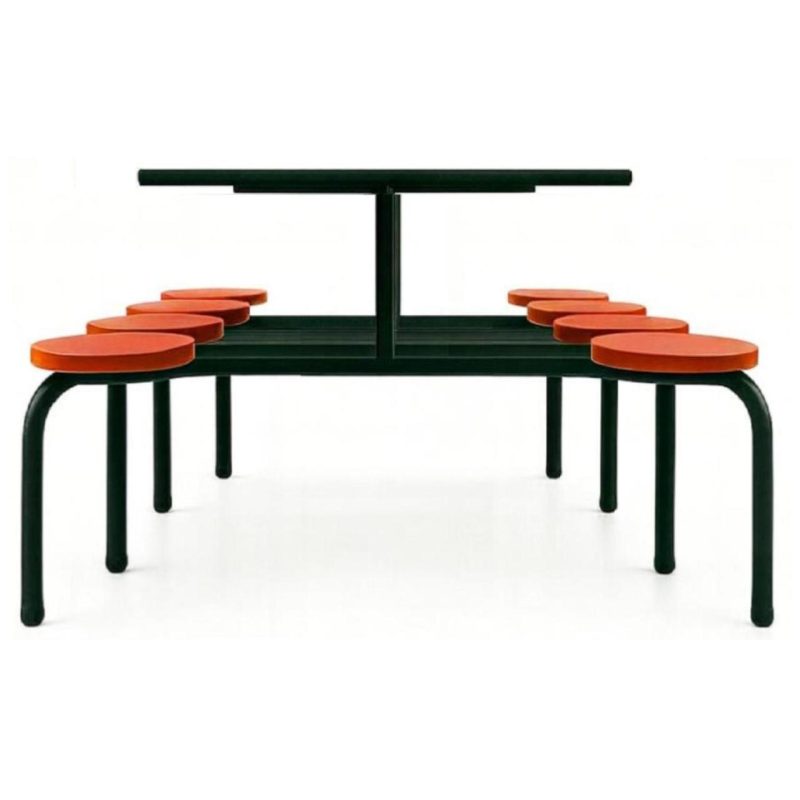 Mesas para Refeitório Mesa para Refeitório FIXA 8 Lugares MDP Branco de 25 mm - Assento VERMELHO - 50103
