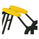 Mesa para Refeitório ESCAMOTEÁVEL 08 Lugares MDP Branco de 25 mm - Assento AMARELO - 50802