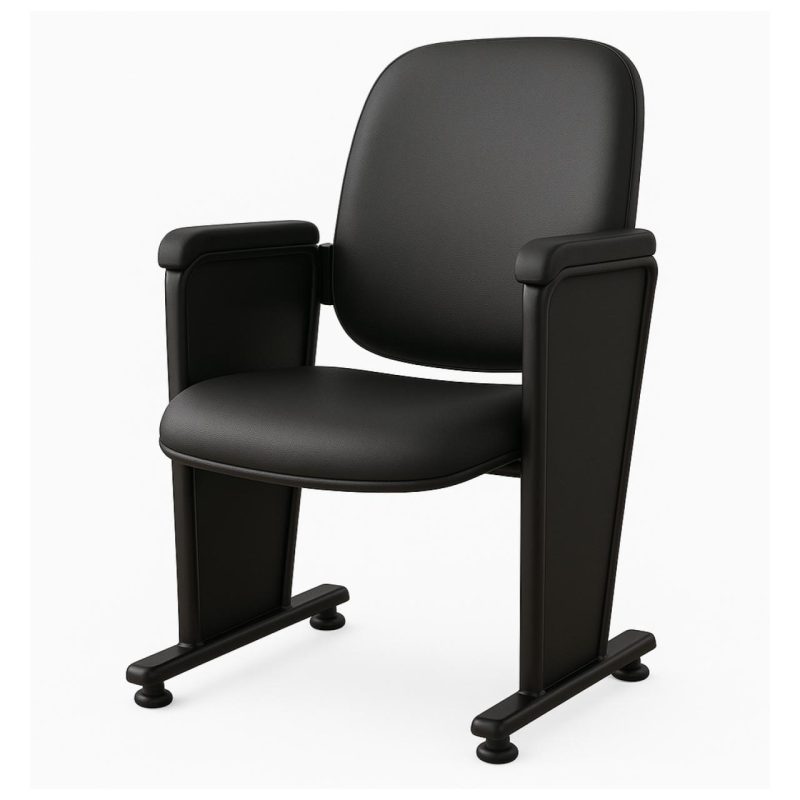 Auditório Poltrona Auditório Rebatível  01 Lugar – Linha Premium - Corino Preto - 38101
