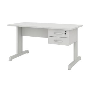 Mesa Escritório 1,20×0,60m c/ Gavetas –  CINZA/CINZA - 53084