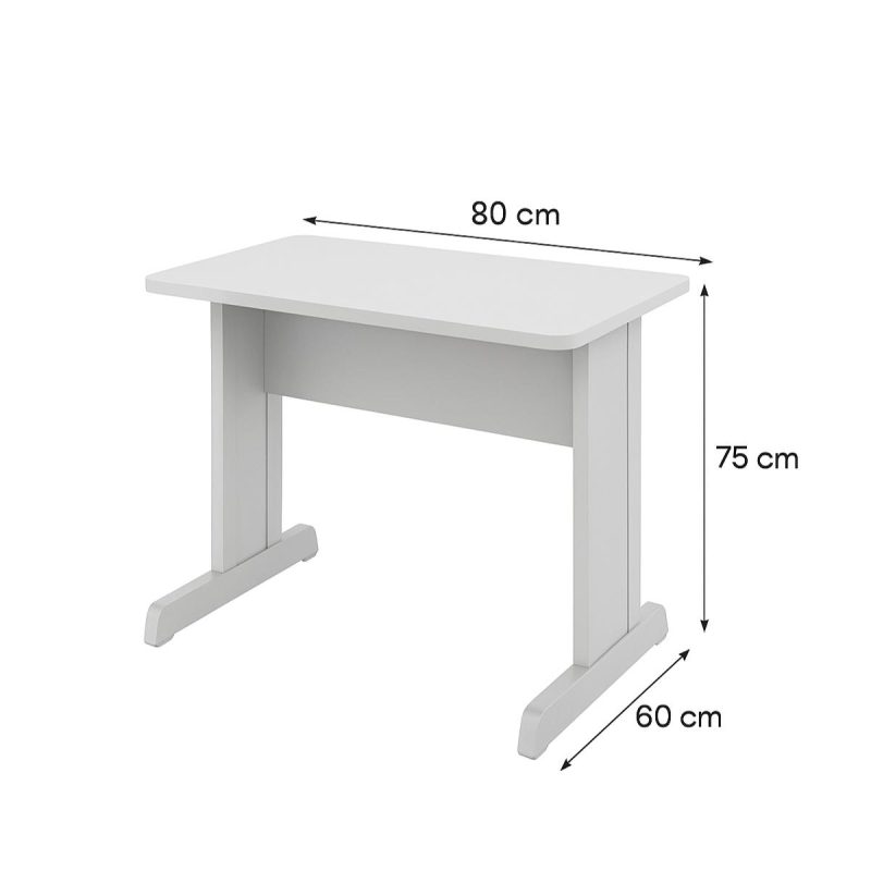 Mesa Escritório 0,80x0,60m - JOB - CINZA/CINZA - 43087