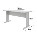 Mesa Escritório 1,50×0,60m – Sem Gavetas – JOB – CINZA/CINZA – 43098