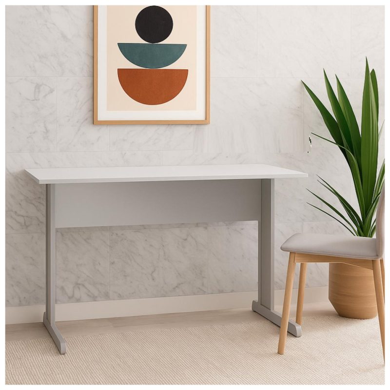 Mesa Escritório 1,20x0,60m - Sem Gavetas - JOB - CINZA/CINZA - 43099