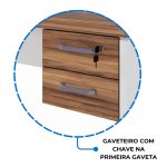 Móveis para Escritório Estação de Trabalho Dupla 1,50×1,35m 02 Lugares c/ Gavetas c/ ponto de tomada PÉ PAINEL - Nogal Sevilha/Branco - 34451