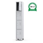 Armário Roupeiro de Aço c/ 04 Portas Pequenas - 1,96x0,33x0,35m - 10905