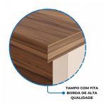 Móveis para Escritório Estação de Trabalho Dupla 1,50×1,35m 02 Lugares sem Gavetas c/  tomadas PÉ PAINEL - Nogal Sevilha/Champanhe - 34450