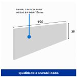 Móveis para Escritório Estação de Trabalho Dupla 1,50×1,35m 02 Lugares c/ Gavetas c/ ponto de tomada PÉ PAINEL - Nogal Sevilha/Branco - 34451