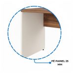 Móveis para Escritório Estação de Trabalho Dupla 1,50×1,35m 02 Lugares sem Gavetas c/  tomadas PÉ PAINEL - Nogal Sevilha/Champanhe - 34450