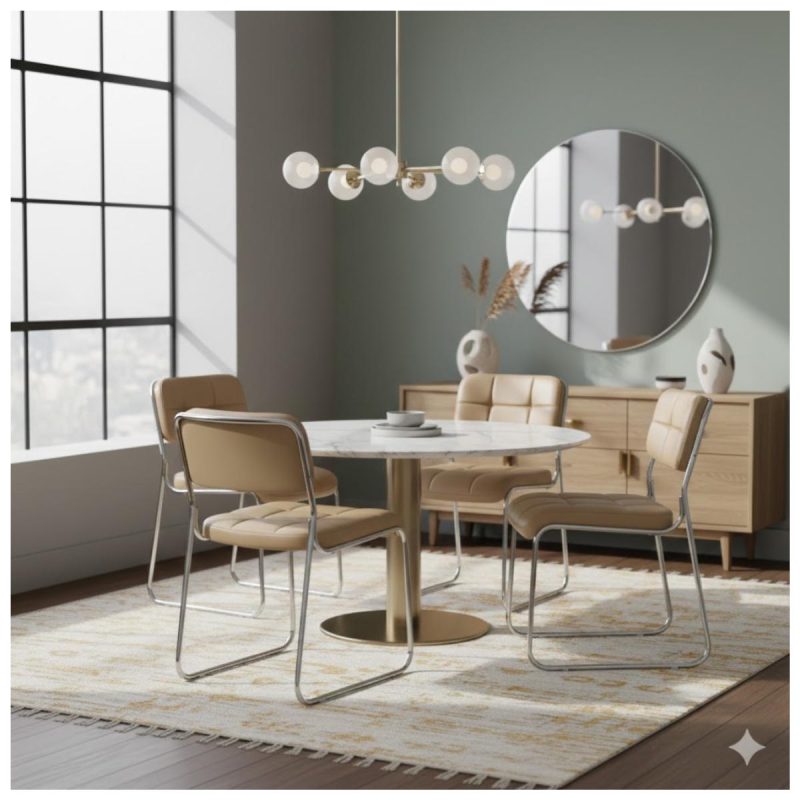 Cadeira Interlocutor Estofada Denver - Cor Fendi - 30406