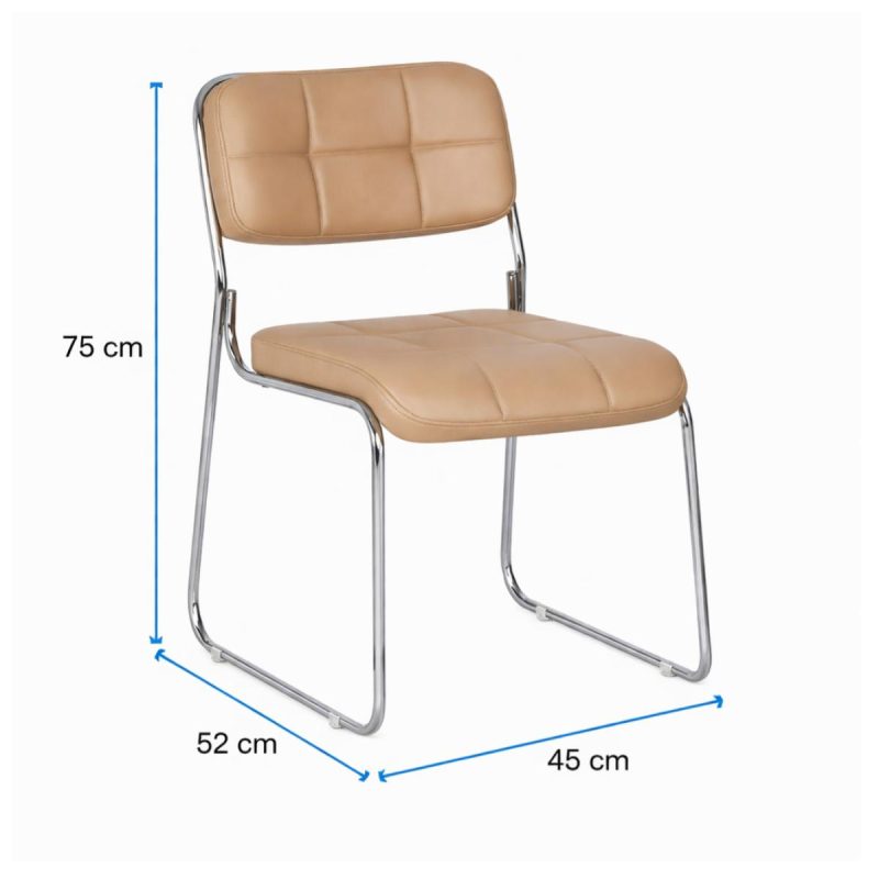 Cadeira Interlocutor Estofada Denver - Cor Fendi - 30406