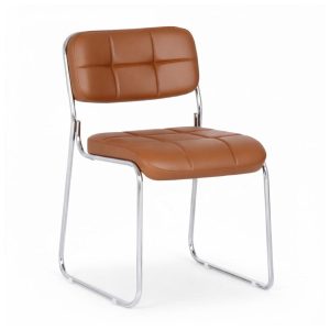 Cadeira Interlocutor Estofada Denver - Cor Caramelo - 34410