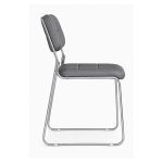 Cadeira Interlocutor Estofada Denver - Cor Cinza Escuro - 34409