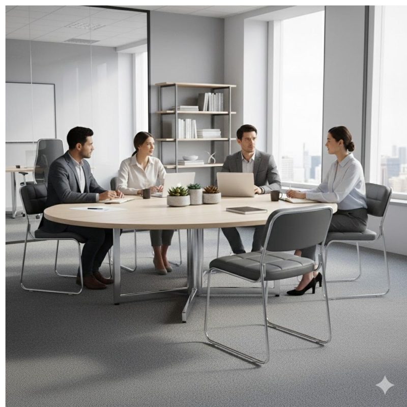 Cadeira Interlocutor Estofada Denver - Cor Cinza Escuro - 34409