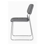 Cadeira Interlocutor Estofada Denver - Cor Cinza Escuro - 34409