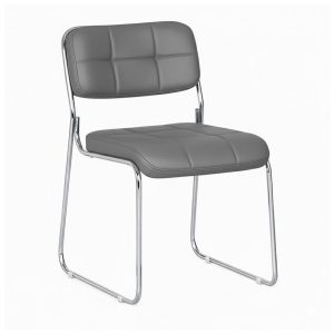 Cadeira Interlocutor Estofada Denver - Cor Cinza Escuro - 34409