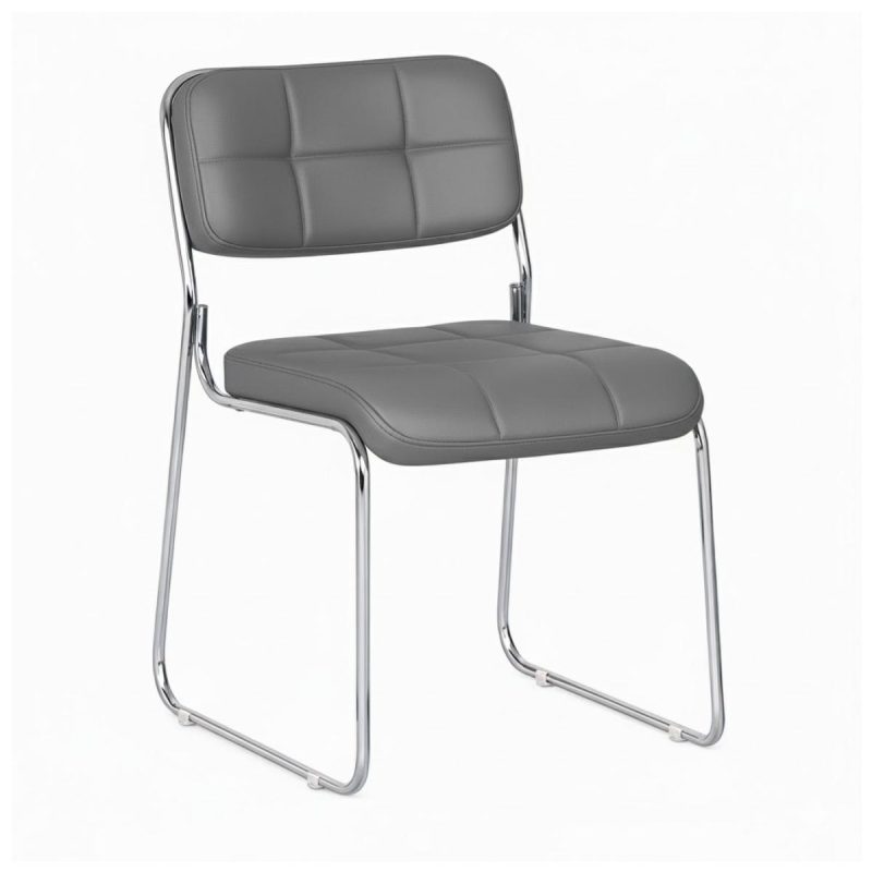 Cadeira Interlocutor Estofada Denver - Cor Cinza Escuro - 34409 Cadeira Interlocutor Estofada Denver - Cor Cinza Escuro - 34409