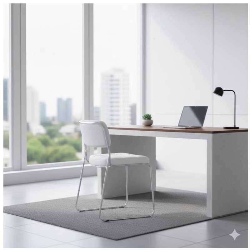 Cadeira Interlocutor Estofada Denver - Cor Branco - 30408