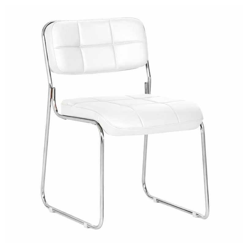 Cadeira Interlocutor Estofada Denver - Cor Branco - 30408 Cadeira Interlocutor Estofada Denver - Cor Branco - 30408