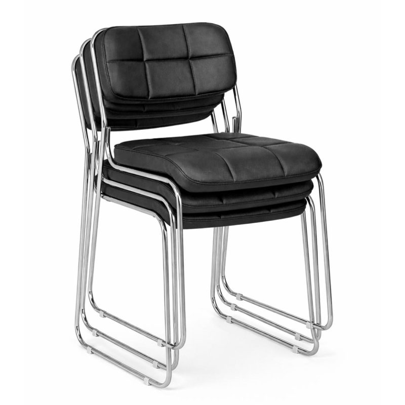 Cadeira Interlocutor Estofada Denver - Cor Preto - 30405