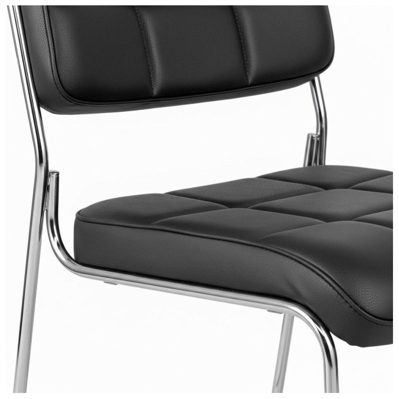 Cadeira Interlocutor Estofada Denver - Cor Preto - 30405